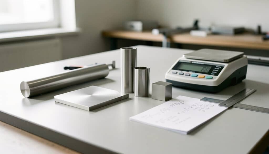 Masse volumique de l’inox : valeurs, calculs et nuances